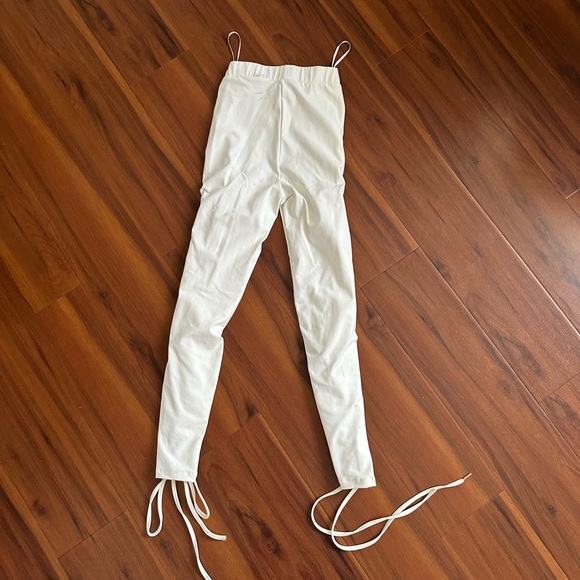 CLUB LONDON white lace up legging pants w corset padded underwire bodysuit SET - Picture 8 of 12